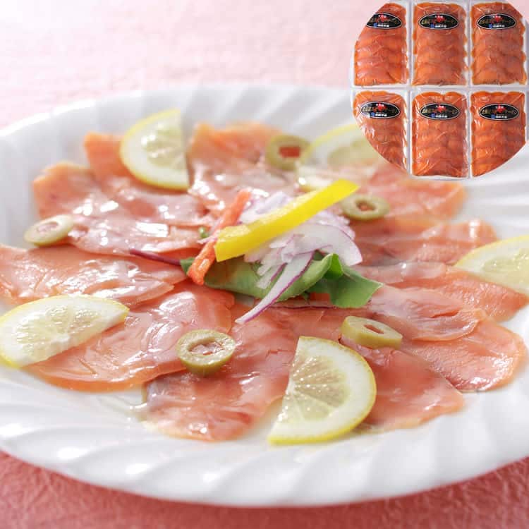 北海道産 秋鮭使用スモークサーモン D (80g6) 離島は配送不可 930098 お歳暮 お中元 お土産 ご進物 ギフト 贈り物に最適