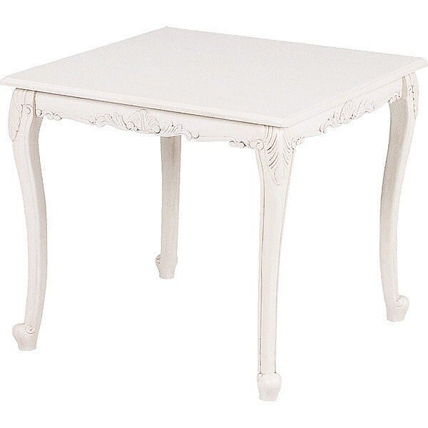 アンティーク調 コンパクト ダイニングテーブル 猫脚 フォルム 彫刻 お姫様風 テーブル単品