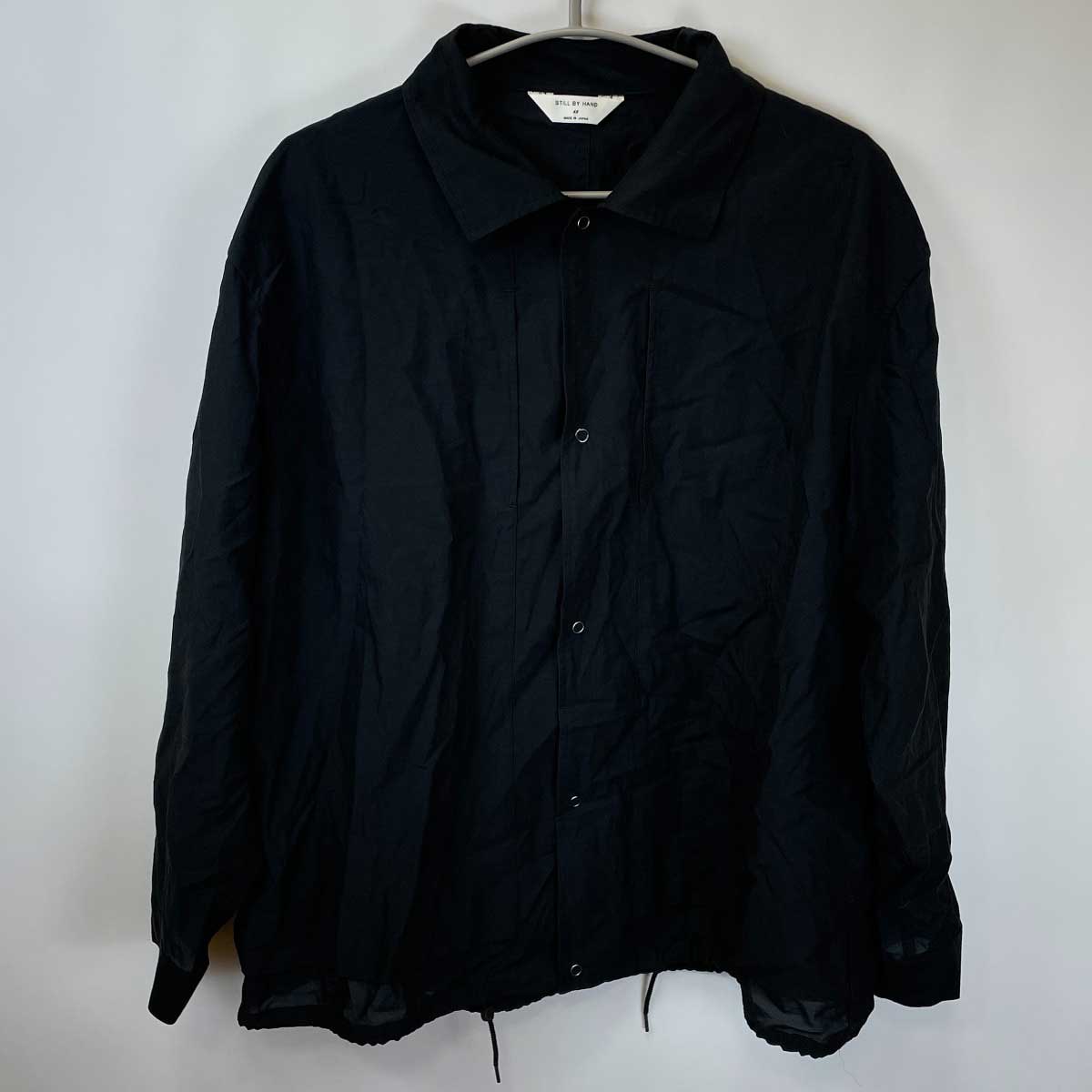 【中古】STILL BY HAND スティル バイ ハンド キュプラ コットン コーチジャケット 48 ブラック BL02231 メンズ