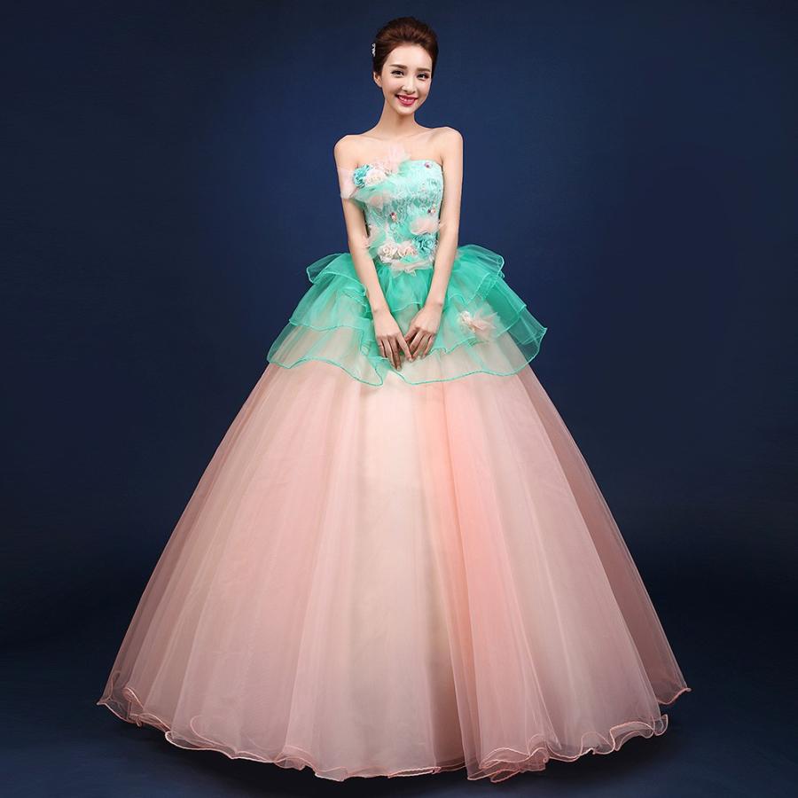 「数量限定」ウエディングドレス 安い ピアノ発表会 カラードレス ロングドレス 花嫁 結婚式 二次会 ピンク パーティードレス コンサート 演奏会 ステージ衣装 豪華 上品 ウェディングドレス 披露宴