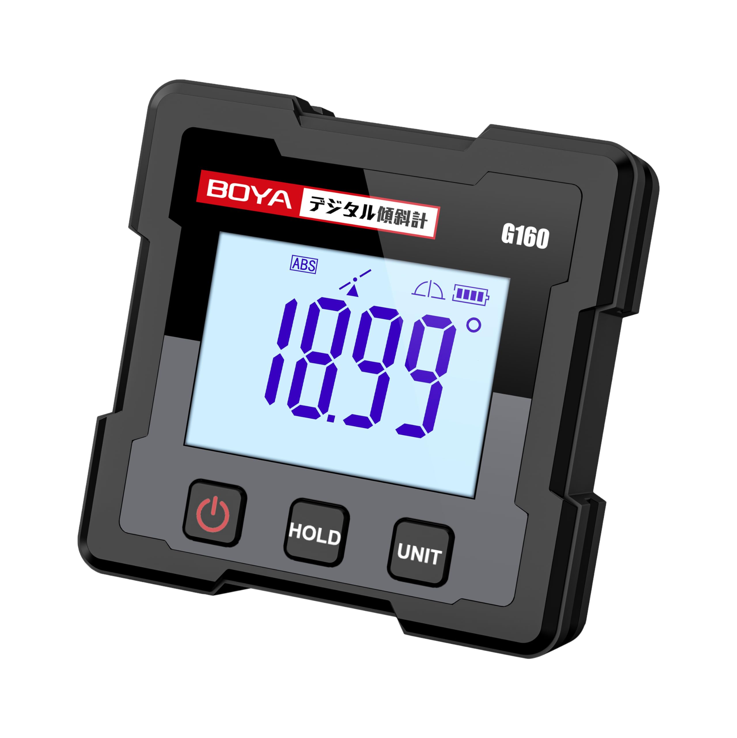 BOYA 傾斜計 角度測定器 デジタル角度レベル 角度計 センサ アングルメーター 高精度 水平器 分度器 傾き補正 日本取扱語説明書 国内ブランド G160