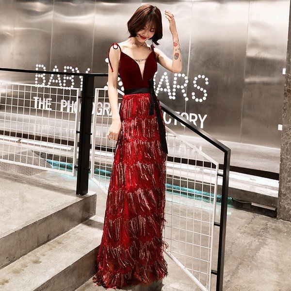 2021春パーティードレス 姫系 スパンコール 花嫁ロングドレス お呼ばれ 結婚式 誕生日 ロング丈 7,221円