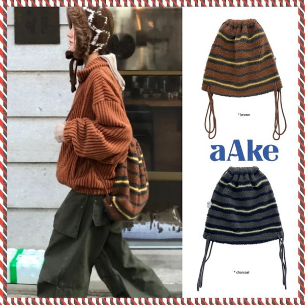 【AAKE】STRIPE DUMBLE GYM SACK