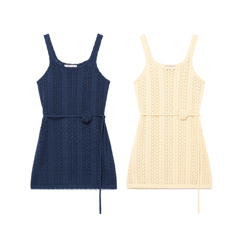 [IVE ウォニョン 着用] ROSE STRAP SLEEVELESS ONEPIECE 2color 韓国 アイドル レディース 夏 ニット ミニ きれいめ aライン 12,672円