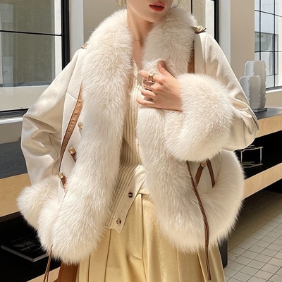 ブルゾン ジャケット秋冬 アウタ プードルファージャケットもこもこプードルボア風ふわふわファーコート2