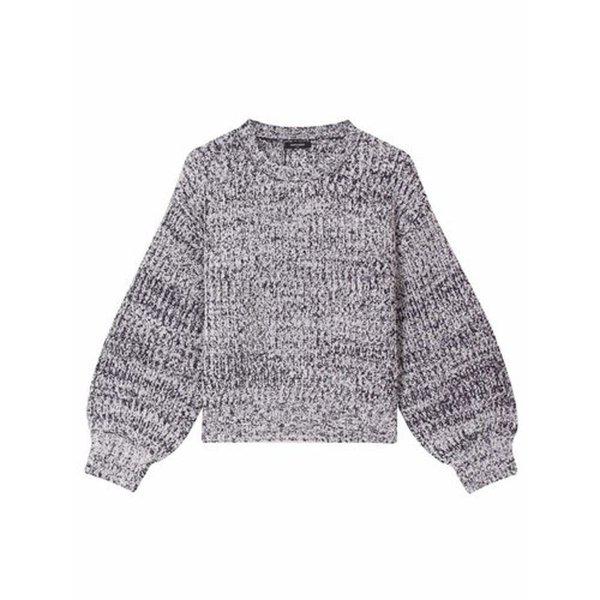 女性ツートーンルーズフィットラウンドネックニット BKRB24WKT520P-DG