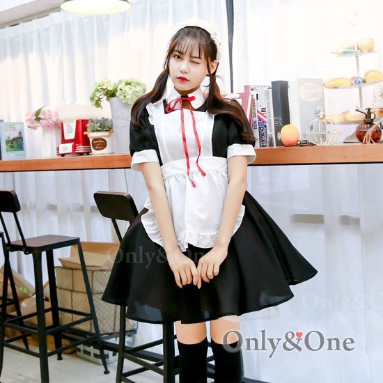 メイド コスプレ メイド服 コスチューム 定番 ブラック エプロン オリジナルブランド