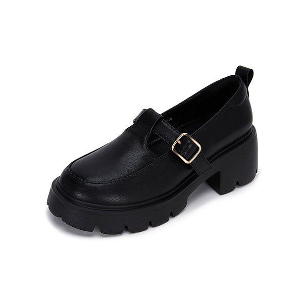 M.レクサ牛革バックルチャンキーシューズブラック516523209AA_P404399240