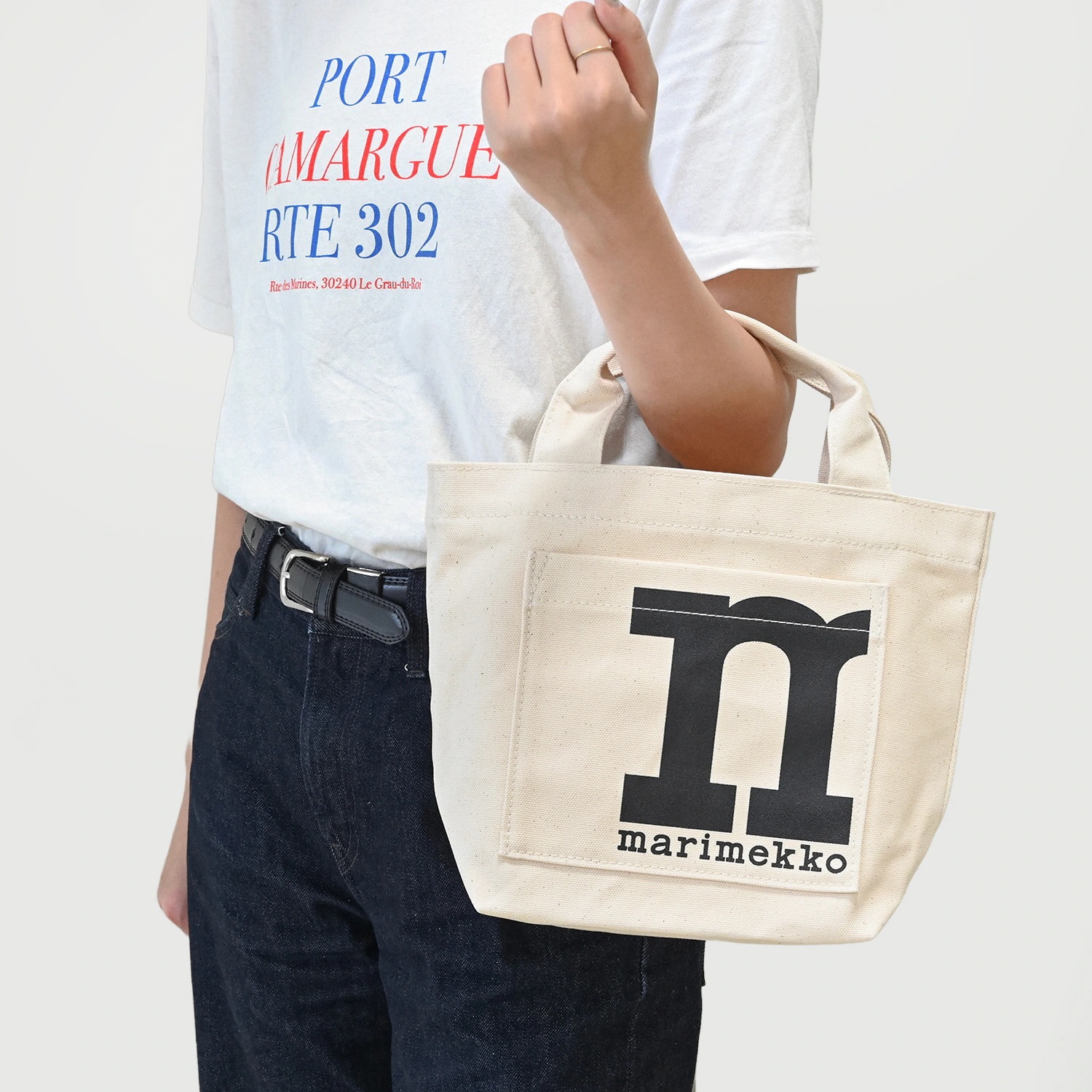 ミニトートバッグ 舟形 ソリッド オフホワイト 091979 100