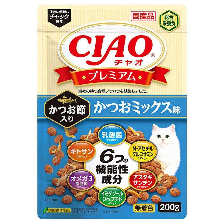 キャットフード　いなば　ＣＩＡＯ　プレミアム　かつお節入り　かつおミックス味　２００ｇX２４　ＣＲＣ35―15―20―05―99