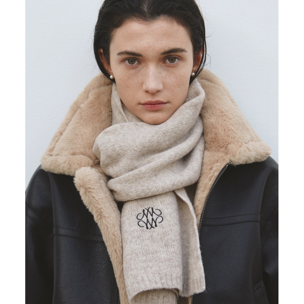 ニック&ニコールニコールプレミアムウールマフラー_オートミール