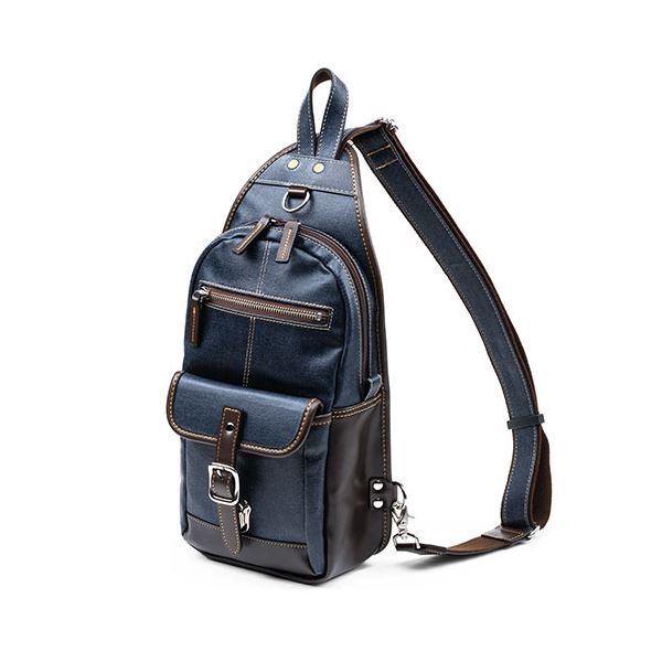 サンワダイレクト ボディバッグ(メンズワンショルダー日本製デニム生地縦型ネイビー) 200-BAGBDY1NV 1個