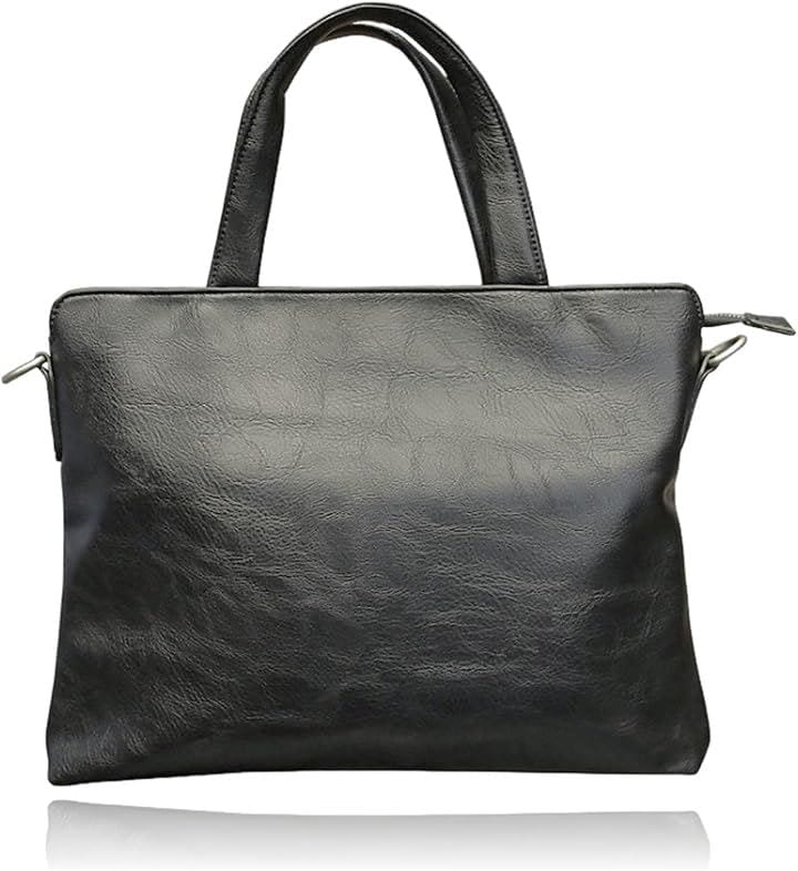 ビジネスバック パソコンバック ブリーフケース A4 就活 ノートパソコン 収納 スタイリッシュ メンズ 紳士 ブラック 軽量 コンパクト(ブラック)