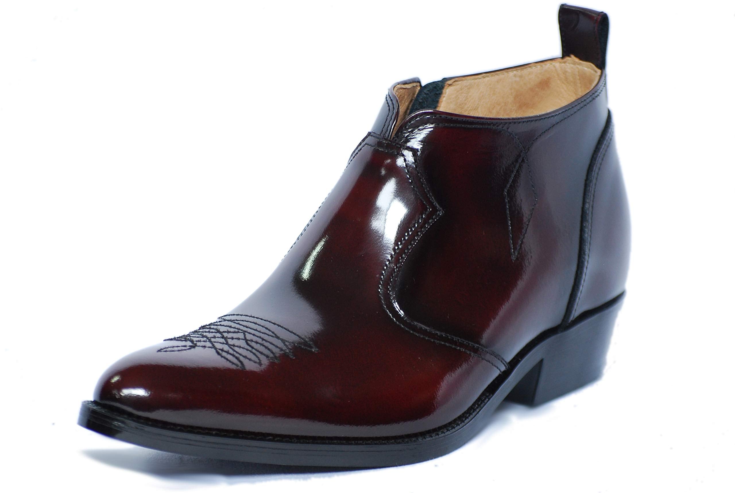 KITAJIMA(北嶋製靴工業所) メンズ 888シークレットブーツ ウエスタン 6cm 本革 日本製 ショートブーツ ファスナー メンズ 身長アップ カジュアルシューズ 888