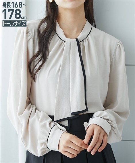 シャツ・ブラウス 高身長　マルチWAYボウタイブラウス トールサイズ