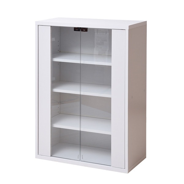 JKプラン ガラスキャビネット 6BOX リビングキャビネット FR-046-WH