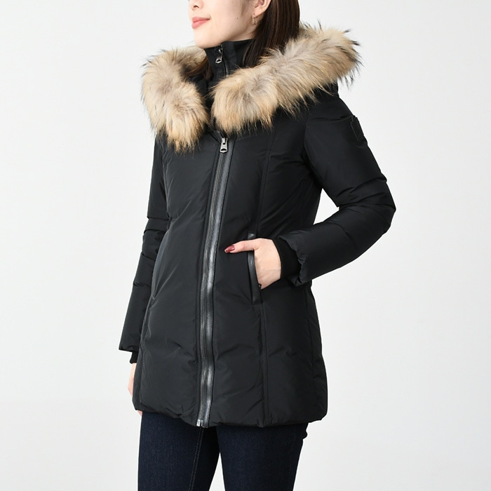 ダウン アウター LEELEE-F ファーダウンジャケット レディース キッズ ブラック 黒 子供服 冬服 防寒 ファー 無地 人気 おすすめ ギフト