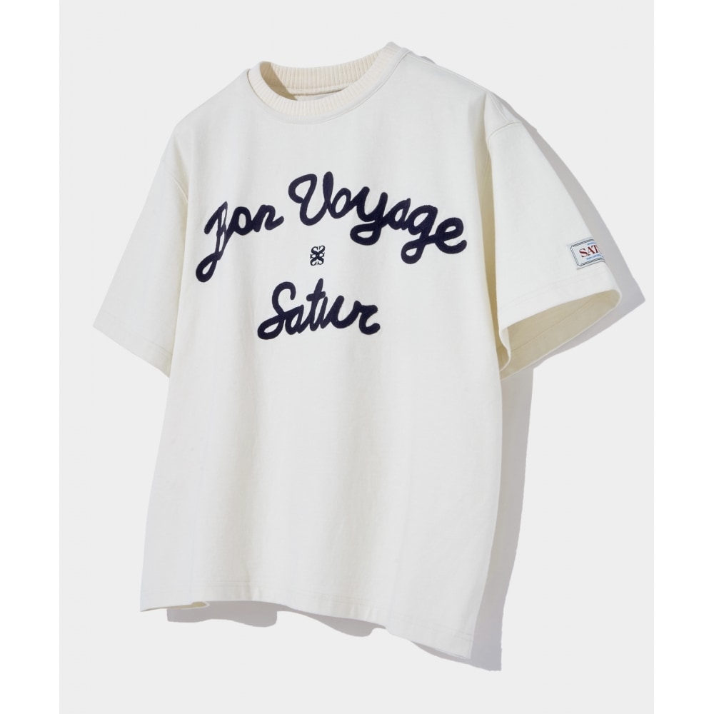 5月19日 (土) 発送   セッターロゴエンブロイダリーヴォヤージュショートスリーブ T シャツリゾートアイボリー