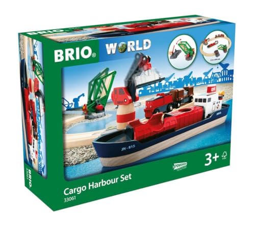 BRIO (ブリオ) WORLD カーゴハーバーセット [全16ピース] 対象年齢 3歳* (船 電