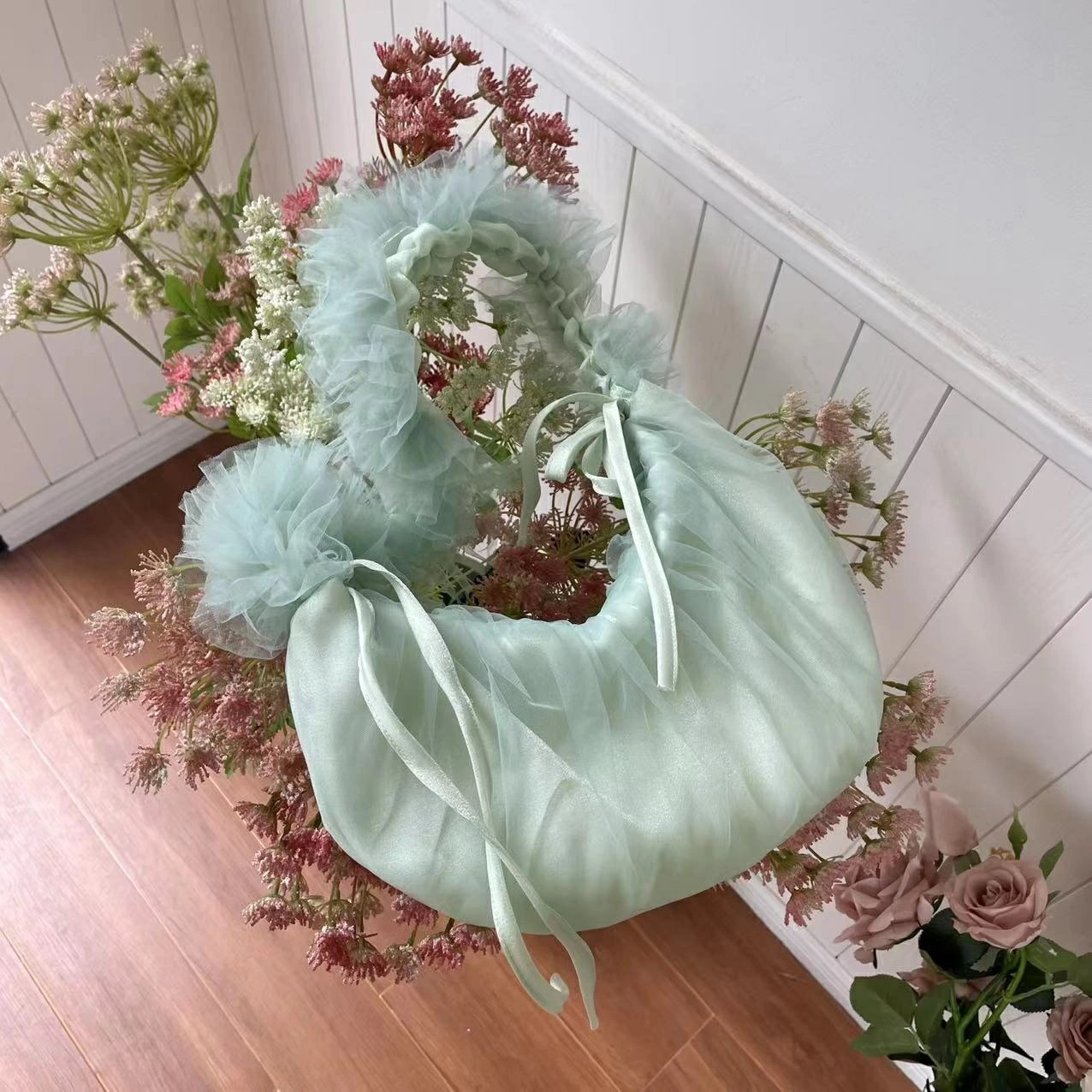 リボンショルダーバッグ　チュール (T)