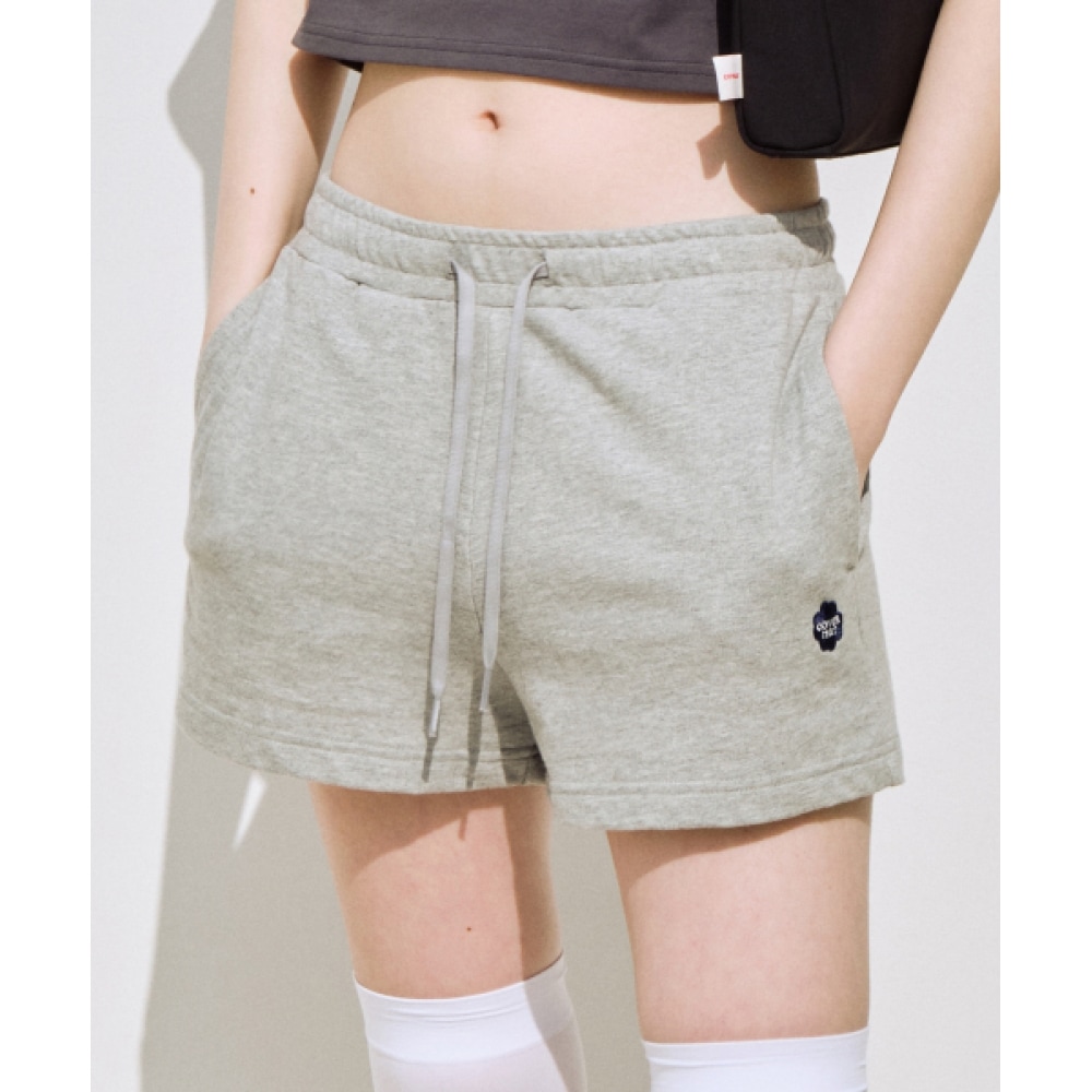 COVERNAT 女性用クローバーハートスウェットショーツメランジグレー