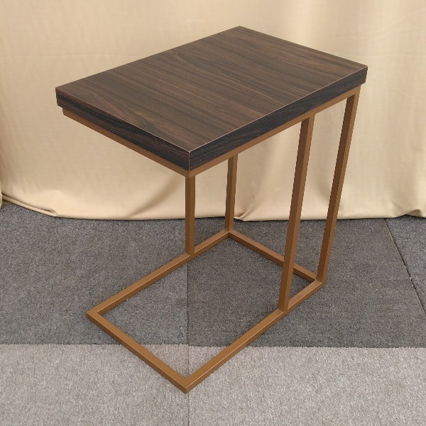 サイドテーブル ナイトテーブル ソファテーブル ブラウン 木目調スチールサイドテーブル