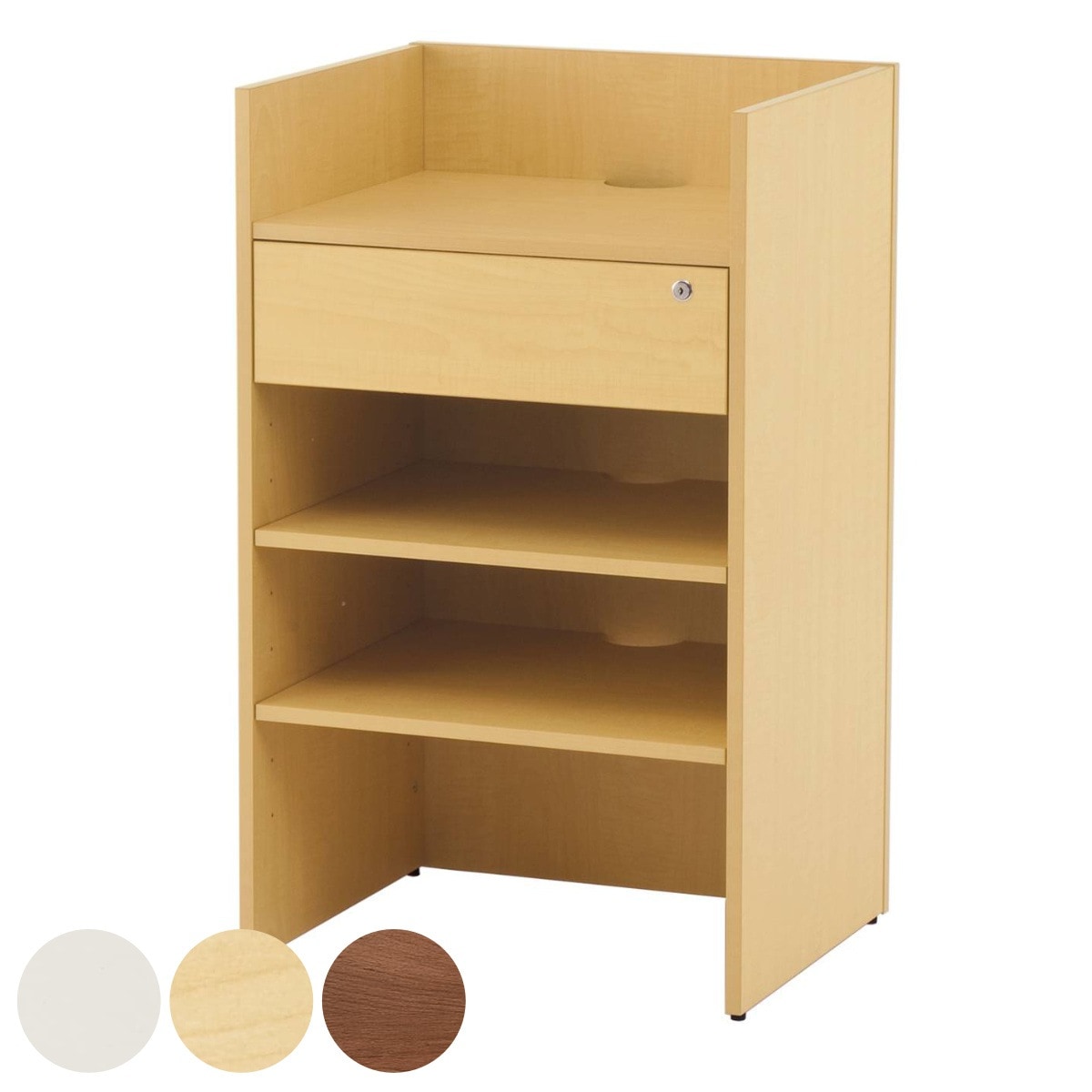 レジカウンター 幅60cm おしゃれ 鍵付き レジ台 引き出し 木目調 シンプル ホワイト ナチュラル ブラウン 法人限定