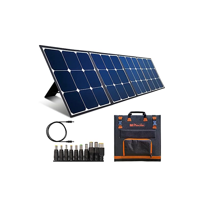 PhewMan ソーラーパネル 120W 折りたたみ式 防水仕様 単結晶 重量3.8, 変換効率23.5%