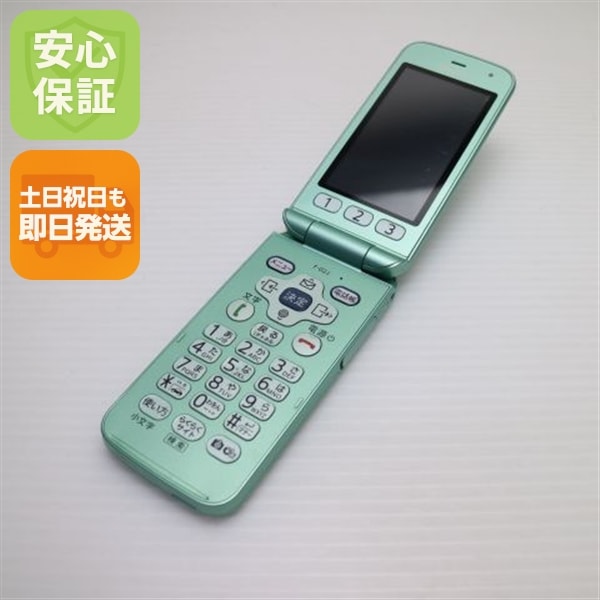 美品 F-02J らくらくホン ミントグリーン ガラケー DoCoMo 富士通 130