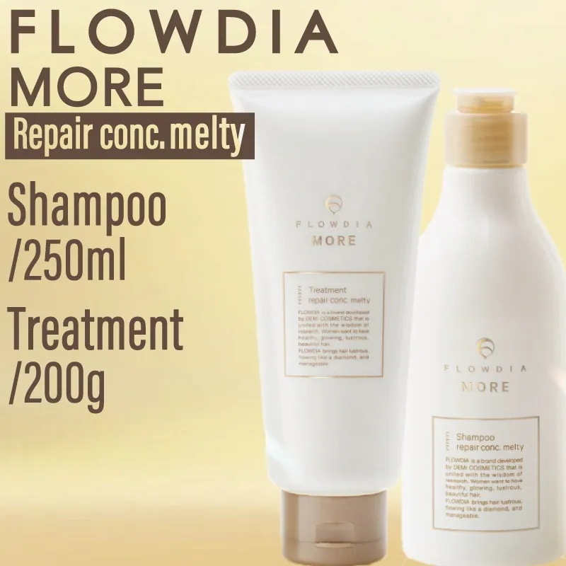 【SET】 フローディア モア シャンプー＆トリートメント リペアコンク メルティー 250ml/200g (FROWDIA MORE コスメティクス ヘアケア 保湿 乾燥 潤