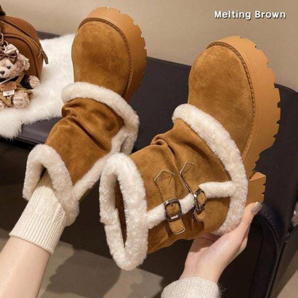 女性用冬用ファーブーツ スエードブーツ SS68