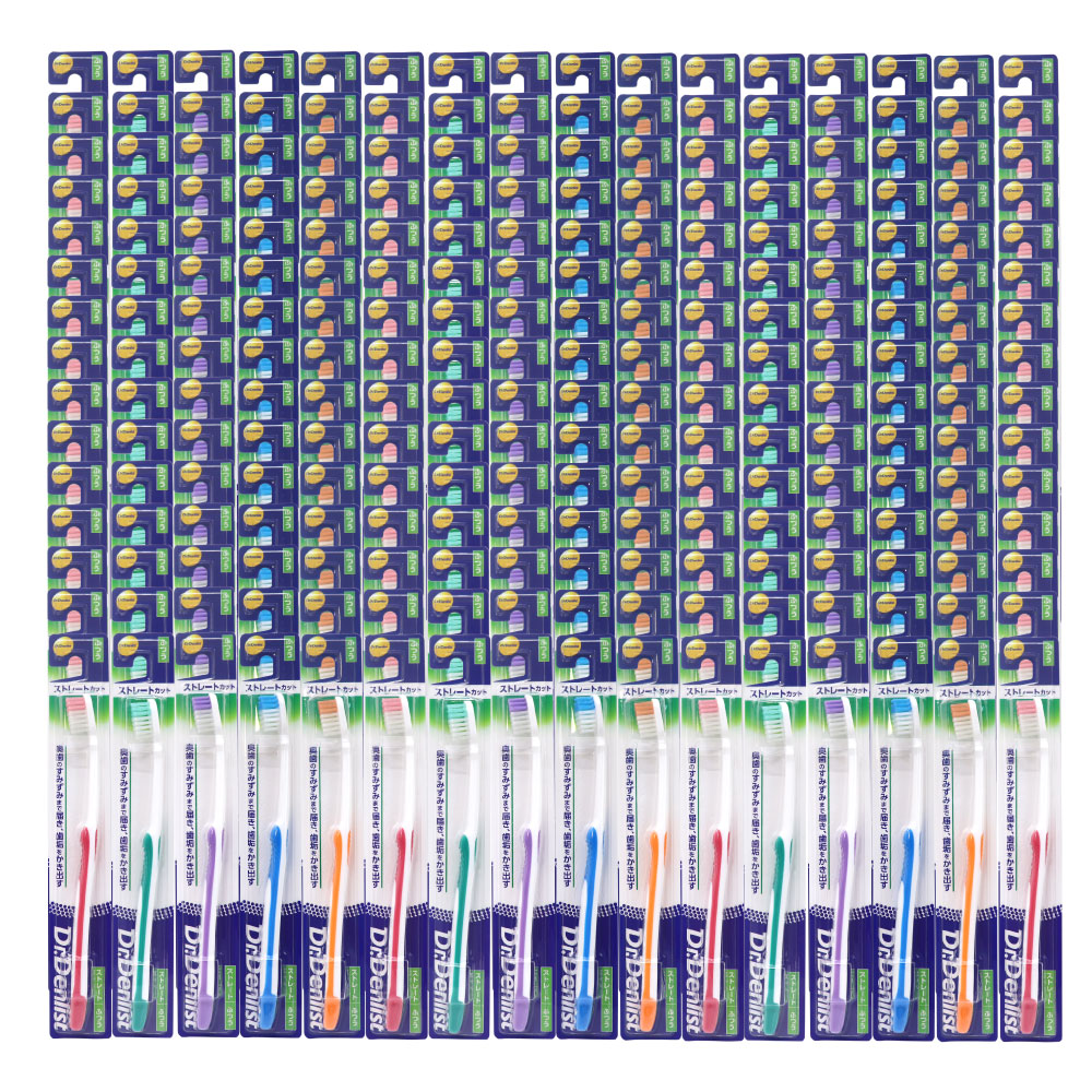 歯ブラシ ストレートカット ふつう 240本セット 4mm薄型ヘッド 色おまかせ