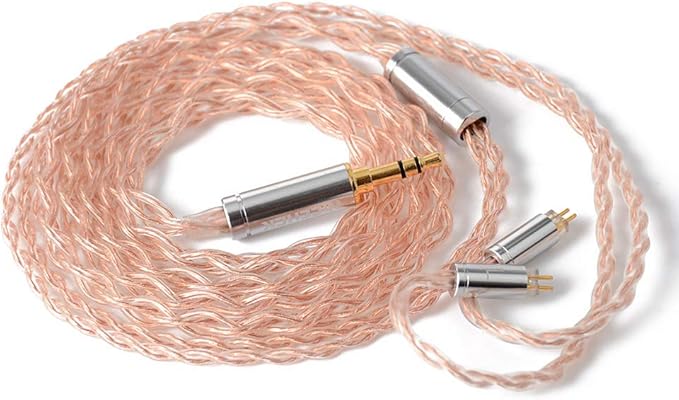 イヤホンケーブル 6N UPOCC単結晶銅線と単結晶銅銀合金線のミックス 0.78 2Pin 3.5mm 耳掛け式 金属製コネクタ 着脱式 柔らかい アップグレードケーブル 3極 柔らかい 1.2m