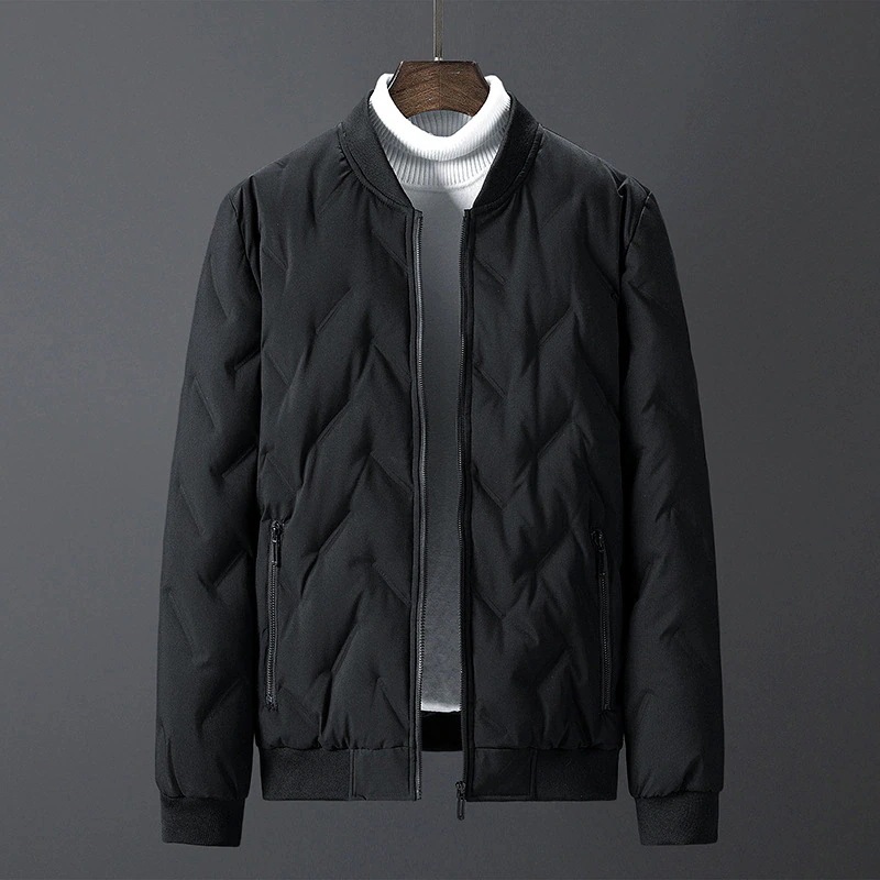 Hot!!!中 ダウンジャケット メンズ 中綿ジャケット 中綿入り キルティング フード付き ノーカラー 光沢感 アウター 防寒着 シンプル アウトドア