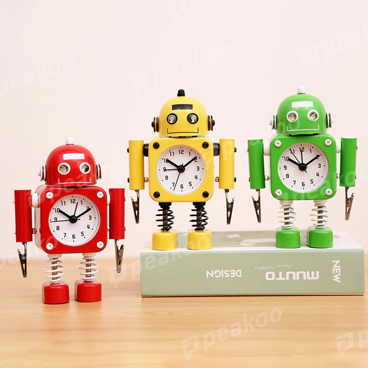 ロボット目覚まし時計 ハンドクリップ付き メモクリップ 連続秒針 静音 レトロ ブリキおもちゃ 4,857円
