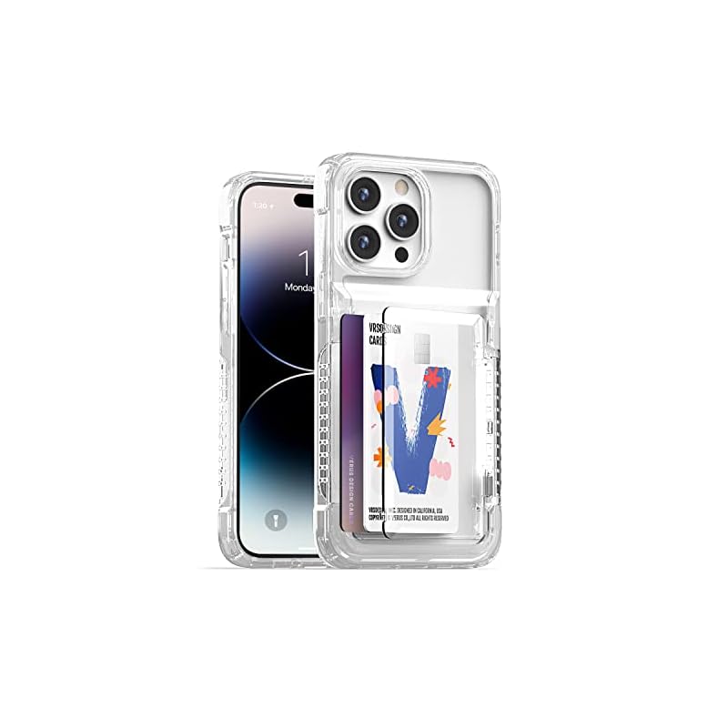 iPhone 14 Pro Max 対応 ケース カバー クリア 耐衝撃 スタンド/カード 収納 付 スマホケース カード収納 スタンド機能 スマホカバー カード入れ 2枚 付き 衝撃に強い 衝撃吸収