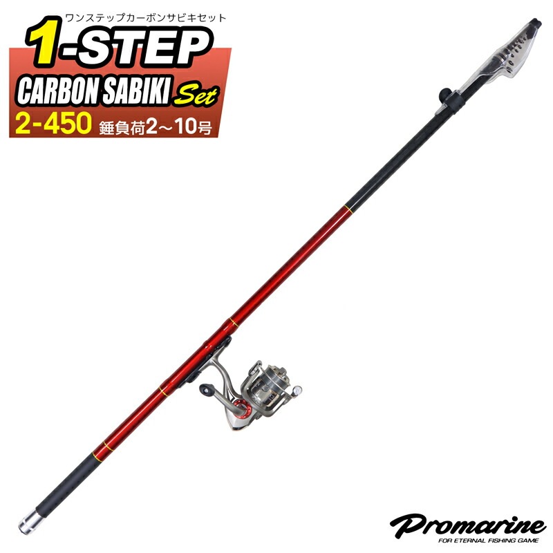 ワンステップ カーボンサビキセット 2-450 錘負荷約210号 PRO MARINE サビキ釣り