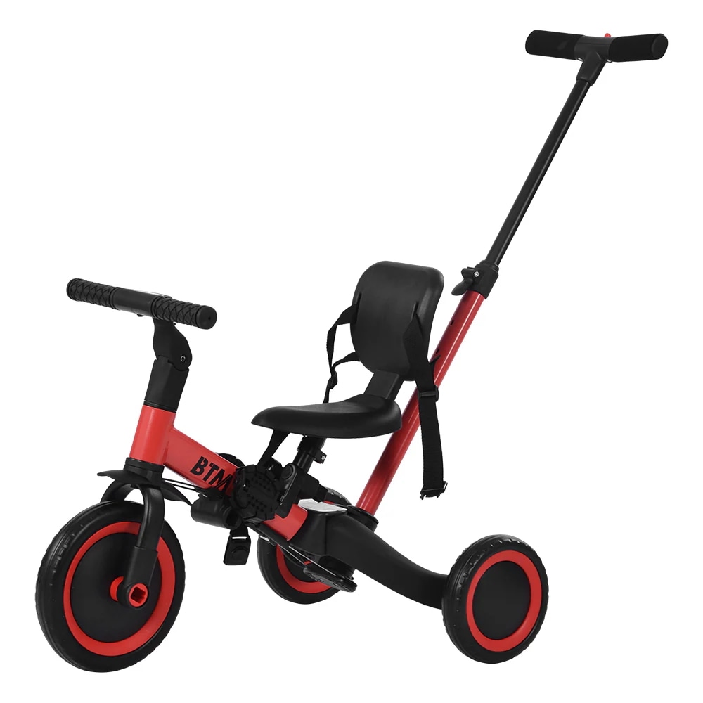 【3日出荷 人気新作!】子供用三輪車 4in1 三輪車のりもの 押し棒付き 自転車 おもちゃ 乗用玩具-477
