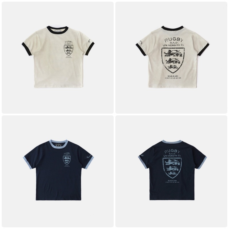 【BADBLOOD】[UNISEX] MYSTIC SHIELD PRINTED RINGER T-SHIRT : 2COLORS