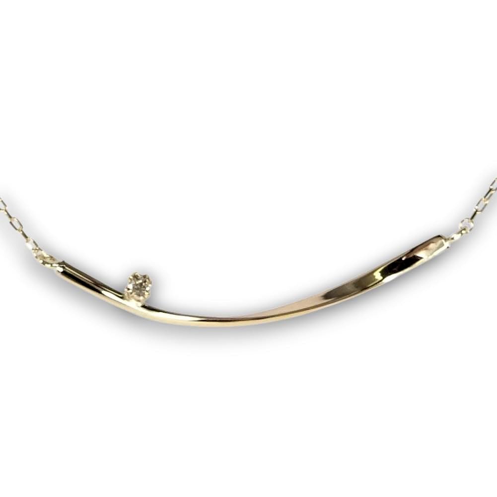 天然ダイヤモンドラインネックレス・10金イエローゴールド42.5ｃｍネックレス【ギフトラッピング済み】【4月誕生石ダイヤ】