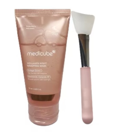 超大容量】コラーゲンナイトラッピングマスク 75ml ジェルブラシ贈呈/寝る時の睡眠パック もちもち肌