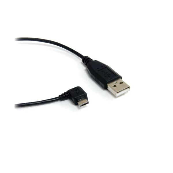 （まとめ） StarTech.com microUSB変換ケーブル 右向きL型 1.8m USB A（オス）ーUSB microB（オス）ブラック UUSBHAUB6RA 1本 [x3セット]