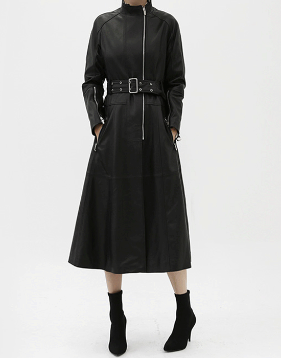 J.BLANC　レザー　ノーカラーコート