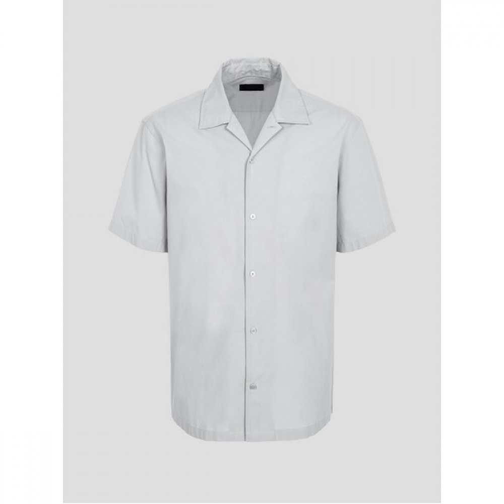 （ロガディス）ソリッドオープンカラーレギュラーフィット半袖シャツ-グレー（MA4465AC43）