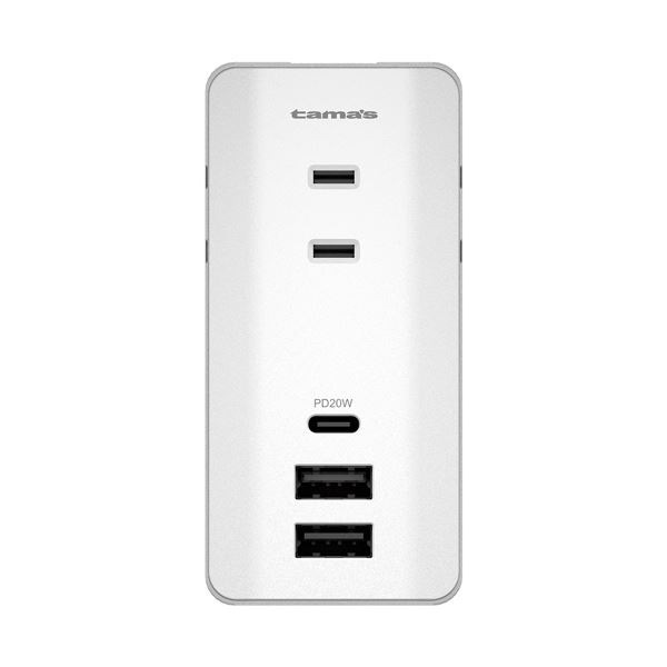（まとめ） 多摩電子工業 ACタップ＆USBPD20W ホワイト TSK118U2CW 1個 (×3セット)