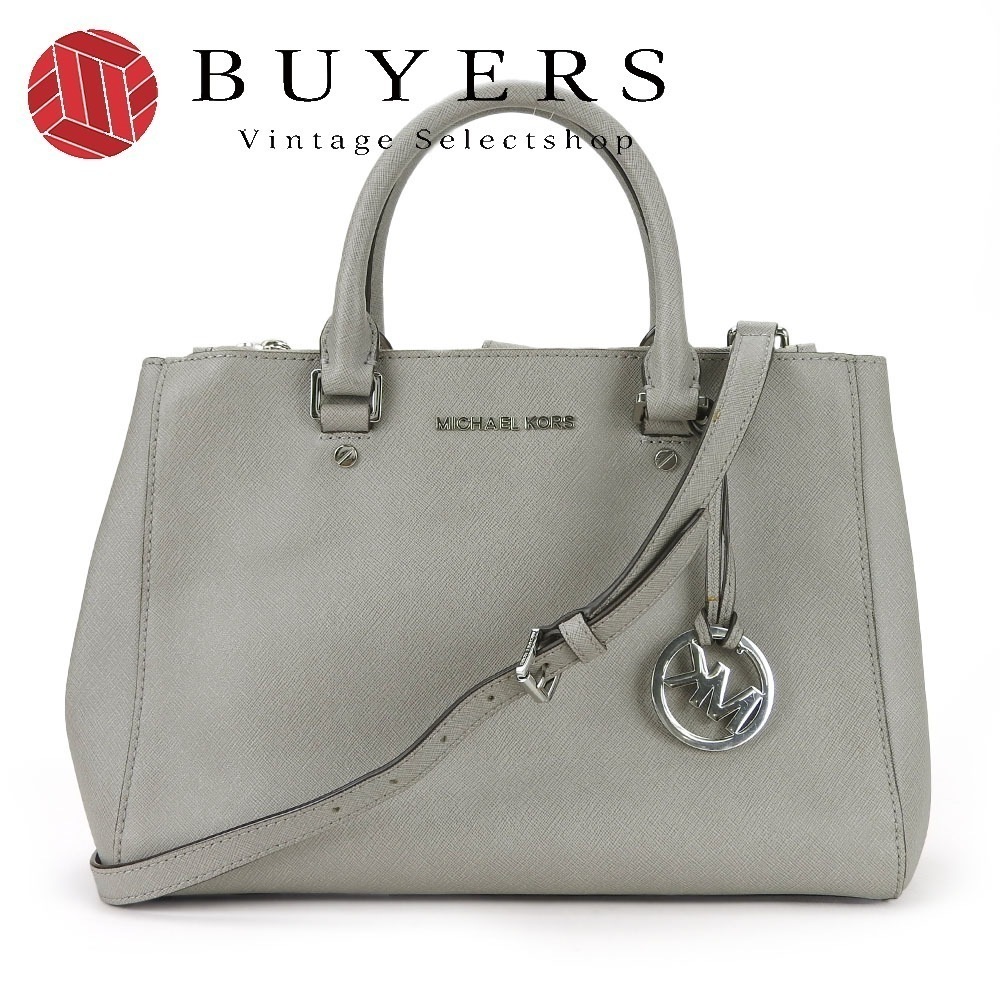 中古 トートバッグ 30S4STVS6L レザー グレー シルバー金具 ショルダーバッグ 2WAY レディース 女性