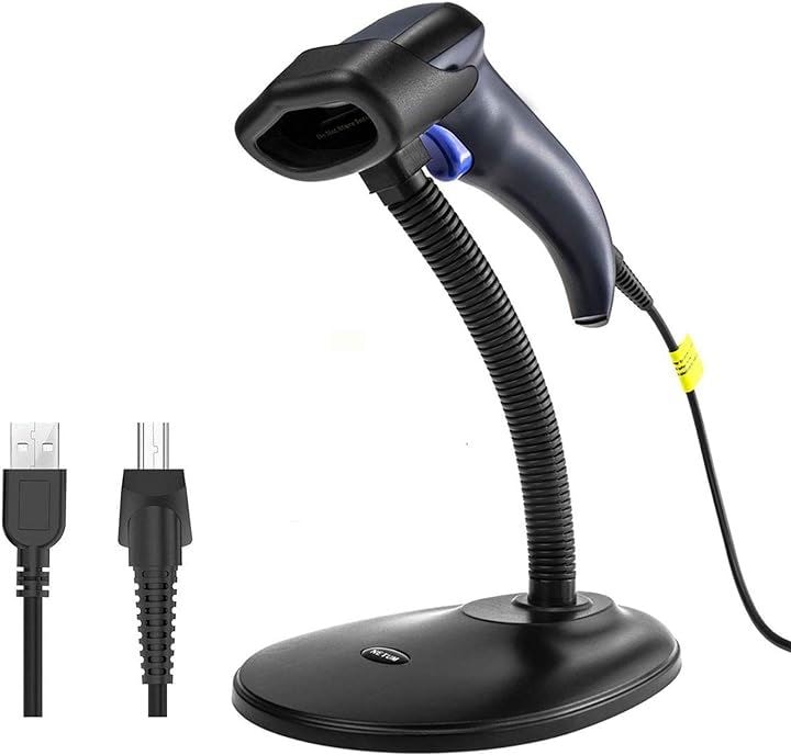 2次元バーコードリーダー 手持 USBケーブル付き 設定不要 高速読み取り軽量 1D 2D QR 有線 バーコードスキャナー コンピュータPCノートパソコンデスクトップ