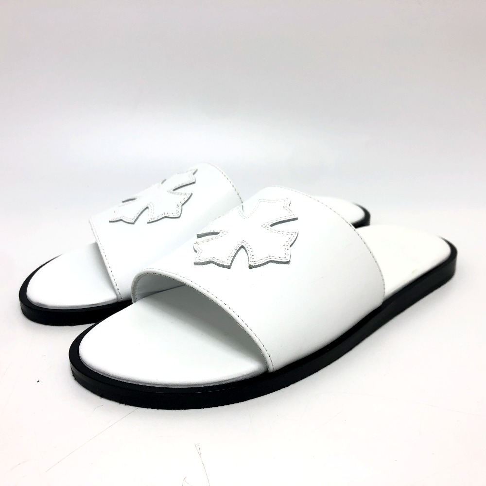 サンダル クロスパッチ フラット サンダル 靴 レザー ホワイト 110,000円