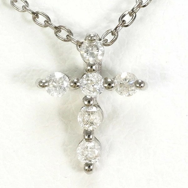 ウィスプ K10WG ネックレス ダイヤ ジュエリー 中古