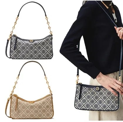 T Monogram Jacquard Zip Studio Bag 85137